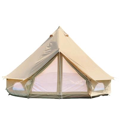 China Waterproof 4 Season Glamping Tent Cotton Canvas Camping Bell Tent Luxury Large Outdoor Travel Camp Tent for sale