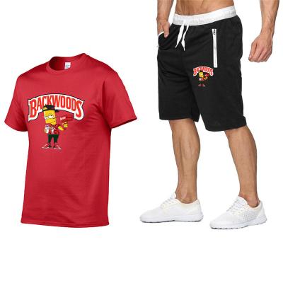 China Breathable Custom Logo Cotton Summer Streetwear 100% Oversized Cookie Backwoods Mens T-Shirt & Shorts Set 2022 for sale