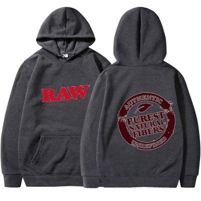 China RAW Custom Biscuit Viable Logo Loose Long Sleeve Backwoods Unisex Soild Color Men Pull Over Hoodies for sale