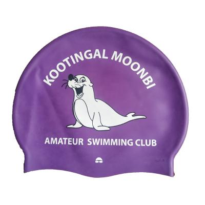 China Custom Printed Swimming Cap OEM Logo Printed Silicone Swim Cap Suitable Seamless Hat for sale