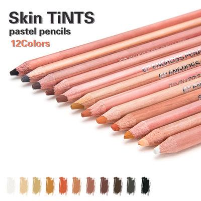 China Paints 12 Dyed Chalk Pencil Portrait Chalk Pencil Professional Hand Drawn Chalk Drawing Colored Pencil for sale