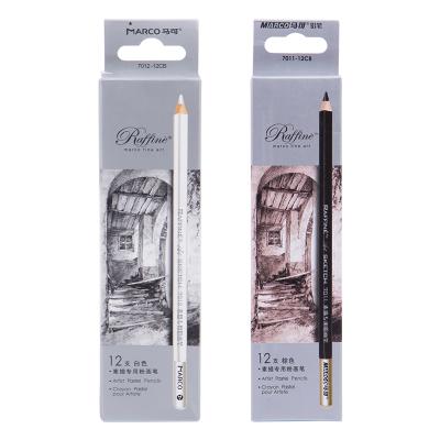 China Office & Non-Toxic Profession Artist White School Pencil Lead Wooden Charcoal Sketching Crayon Driawing Pastel Pencil for sale