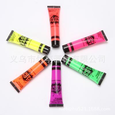 China Watercolor painting 10ML/25ML face fluorescent color, luminous surface color, human body paint luminous dye for sale