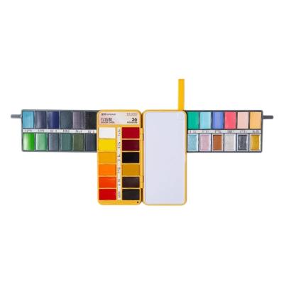 China Non-Toxic Superior Foldable Solid Watercolor Paint Set 36/48/60 Colors Easy To Carry for sale