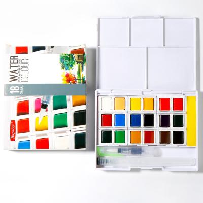 China Superior Non-Toxic Solid Watercolor Makers Direct Color 12 Colors / 18 / 24 Color Solid Watercolor Box Solid Watercolors for sale