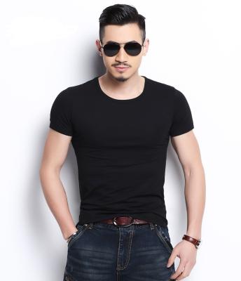 China Summer Large Size Solid Color Men's Thin T-Shirts O Neck Breathable T Shirt for sale