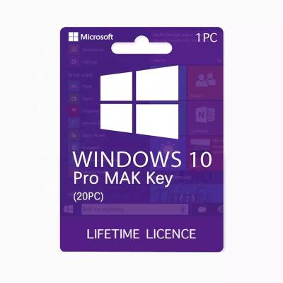 Κίνα 24/7 Genuine Windows 10 Pro MAK Key Online Retail Online Activation Email Digital License Genuine Original Lifetime Windows 10 (20 PC) προς πώληση