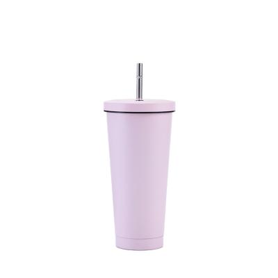 China CLASSIC 304 Stainless Steel Double-Layer 750ml Stainless Steel Coffee Straw Mug for sale