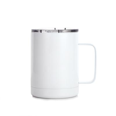 China Coffee. Tea. Beer. New 12oz Stainless Steel Water Sublimation Coffee Mug With Lid And Handle for sale