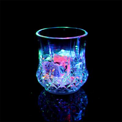 China Stocked Shine Water LED Luminous Induction Colorful Wine Glass Cup In Water To Light Up Creative Bar Party Gifts for sale