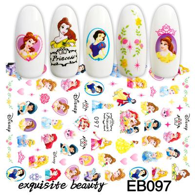 China Nail Art Charms EB97-112 Designer Decals Animal Snow White Mermaid Cinderella Wraps Nail Art Stickers Brand Cartoon Nail Stickers For Kids for sale