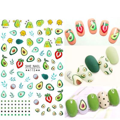 China Nail Art Stickers For Kids Applique Art Decals Decoration Cute Fruit Cartoon Nail Kids Art Charms SHE113-SHE133 3D Nail DIY for sale