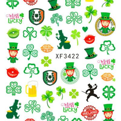 China 3D Elements Of Nail Art Charms XF3417-3424 Ireland Nail Art Stickers Ireland Flag Nail Art Decorations Decals for sale