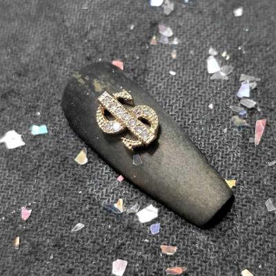 China Silver Dollar Alloy Zircon Nail Art Decorations Crystals Rhinestones Nails Accessories Jewelry Supplies Charms Nail Coin for sale