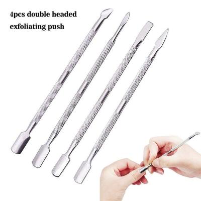 China Stainless Steel Cuticle Pusher Trimmer Double Sided Finger Skin Remover Double Sides 1pc4 Sides 1pc4 Dead Nail Art Manicure Pedicure Care Tool for sale