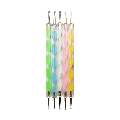 China Dotting Tools Nail Art Set 5pcs Hardcover Book Spiral Rod Double Headed Nail Pen Rhinestone Dotting Pens Art Dotting Pens For Nail Art Kits for sale