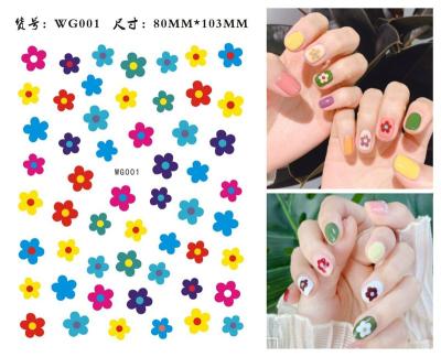 China Nail Art Charms 3D Special Colorful Rainbow Lines Pattern Nail Art Sticker Private Label High Quality Adhesive Nail Stickers for sale