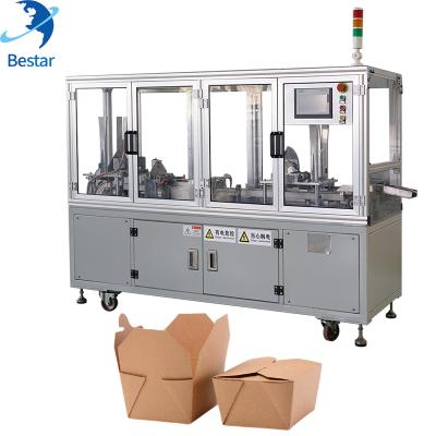 China Full Automatic Food Box Erecting Corrugated Boxes Folding Machine For Pizza Box for sale