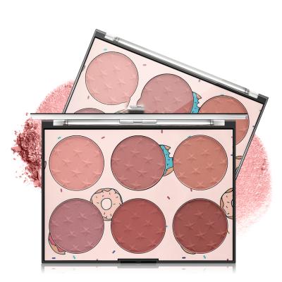 China Hot Selling 6 Colors Face Blush Make Your Own Brand Waterproof Blusher Container Diy Pressed Powder Blush Palette Private Label for sale