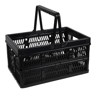 Китай Foldable Sustainable Folding Plastic Basket With Carry Handles For Shopping Storage Picnic Laundry Basket продается