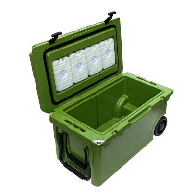 China Waterproof 2021 Factory Direct Supply Insulated Cooler Ice Chest Rotomolded Coolers With Wheels for sale