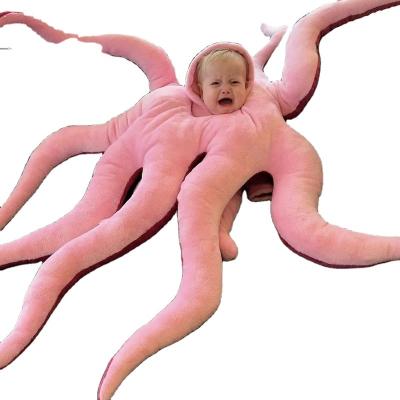 China Pink Octopus Plush Toy Doll Pillow Funny Baby Octopus Plush Stuffed Costume Wearable Creative Hooded Fun Appearance for sale