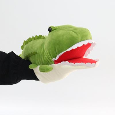 China Lovely Green Plush Crocodile Hand Puppet Storytelling Props Stuffed Plush Doll Kids Animal Gifts Toy Alligator Puppet for sale