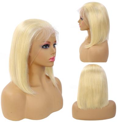 China Virgin Straight Front Short Bob Wig, Blonde 10A, Lace Front Bob Wigs Peruvian Remy Hair Wholesale 613 Good Quality 13*4 for sale