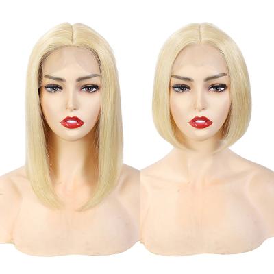 China New Arrival Body Wave Blonde 613 Pixie Cut Curly Lead Pixie Short HD Lace Wigs Pre Plucked Bleached Knots Dangle Hair for sale