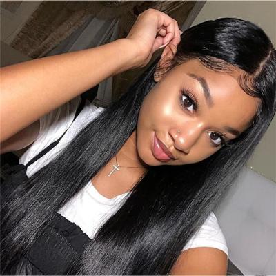 China Straight Transparent 13x4 Lace Frontal Wig For Colored Women 100% Virgin Brazilian Straight Hair Lace Front Human Hair Wigs for sale