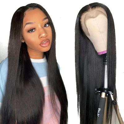 China Hot Sale 100% Body Wave Real Bone 13X4 Lace Front Cuticle Human Natural Glueless Wig Straight Human Hair for sale