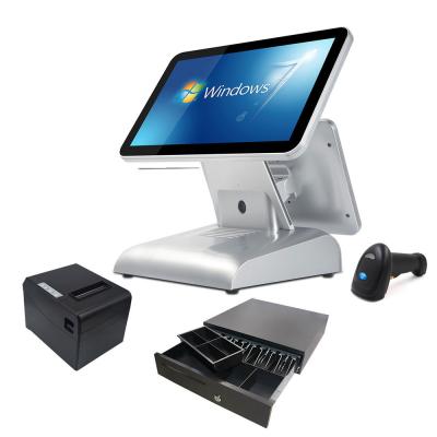 China China Capacitive Touch Screen POS Terminal Two Touch Screen Controlling POS System 32G for sale