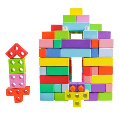 China Safety Brick Non-Toxic Creative Building Block Toys Children Playing Large House Toy DIY Building Blocks for sale