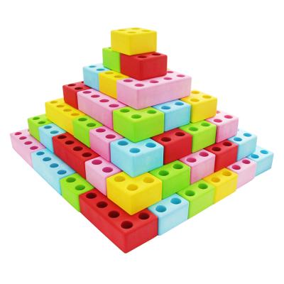 China Non-Toxic Colorful Safety Factory Outlet Diy Building Toys Soft Educational Toys Building Blocks for sale