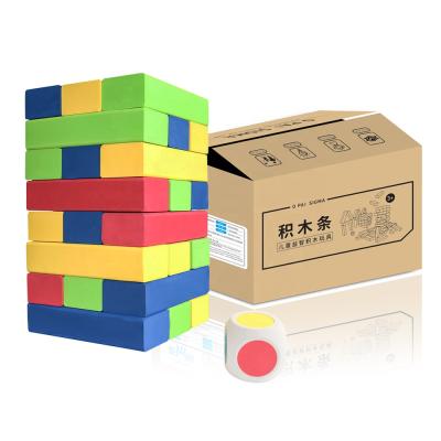 China Non-Toxic 24pcs/set Safety Jumbo Tumbling Tower Balance Stacking Tumbling Tower DIY Soft Foam Game Block Play Toys for sale