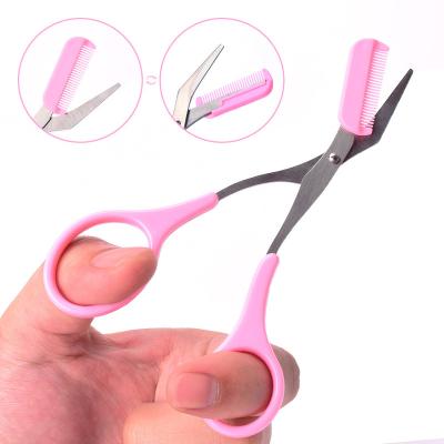 China Fashional Eyebrow Trimmer Eyebrow Razor Trimmer Scissors with Mini Comb for sale