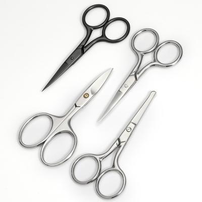 China Right-Handed Scissor Eyebrow Cutting Beauty Scissors Silver Stainless Steel Blunt Nose Hair Eyebrow Sharp Hair Scissors for sale