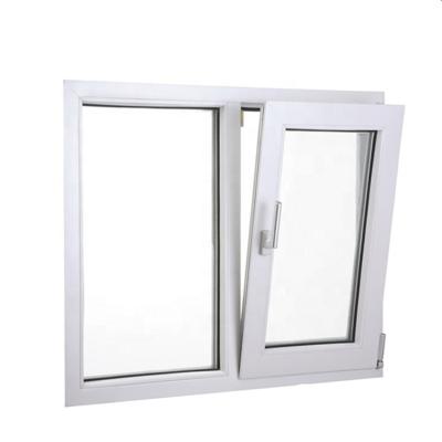 China European Style Double Screen Insert Handle Key PVC Casement Windows Tilt And Turn Folding Glass Blind Window for sale