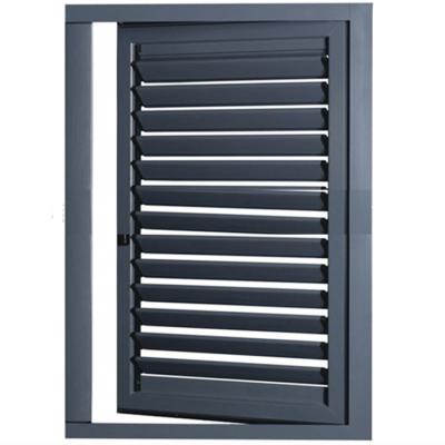 China Swing Doors In Bronze Color Window Louvers Aluminum Glass Window for sale