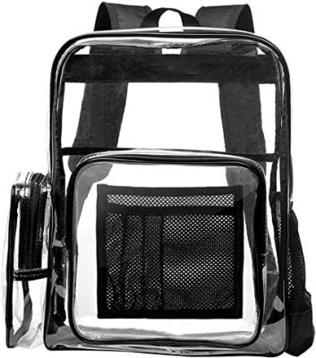 China Anti-theft Clear Clear Backpack Heavy Duty Clear Color Backpack PVC Clear Bag For Stadium,School for sale