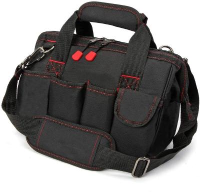 China Multi-pockets anti-theft and large space interior tool bag, 12-inch wide top end mouth storage tool bag for sale