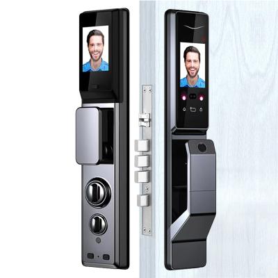 China High-end Wifi tuya APP smart door lock with Wifi Tuya APP full automatic face recognition dual screen smart electronic door lock for sale