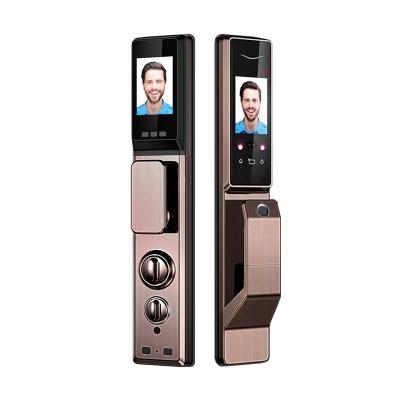 China Wifi tuya APP Security Mortise Smart Door Locks with Dual Screen Camera Face Recognition Digital Door Lock Tuya APP Fingerprint Door Lock for sale