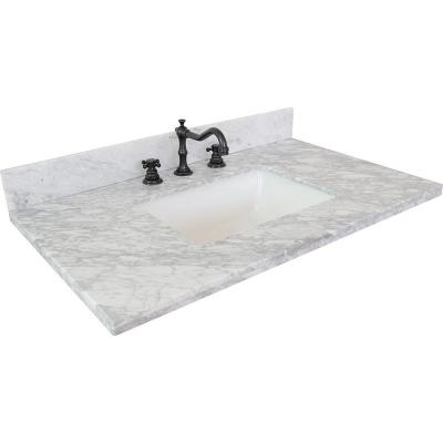 China Good Selling Traditional 43 Inch Marble Bathroom Vanity Top With Integrated Sink for sale