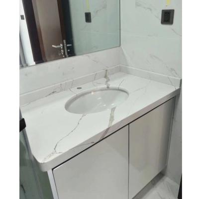 China Modern Artificial Stone Quartz Double Sink Bathroom Vanity Top For Sale for sale