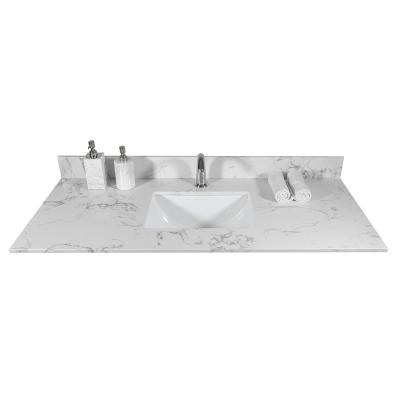 China 2020 Modern Hot Sale Stone Double Sink Nano Crystallized Vanity Glass Top for sale