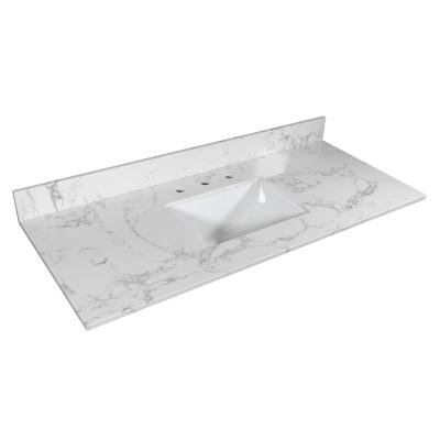 China Good Selling Traditional 43 Inch Marble Bathroom Vanity Top With Integrated Sink for sale