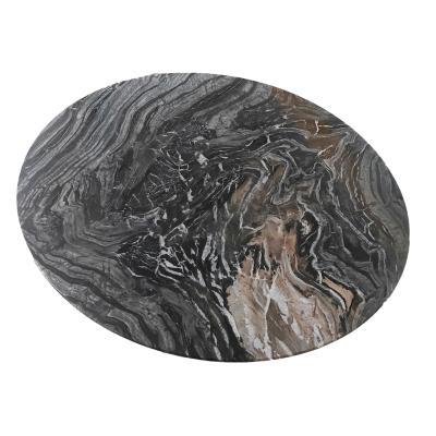 China Manufacturer Tree Black Modern Stone Marble Dining Table Tops Dining Table Tops for sale