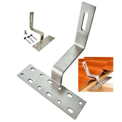 China Anodized Solar Roof Tiles Photovoltaic Solar Tile Hook Accessories PV Solar Mounting Bracket Hook on Tile Roof for sale