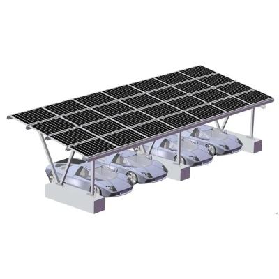 China Pv System Structure Aluminum Portable Garage Solar BIPV Panel Roof Carport Posts for sale